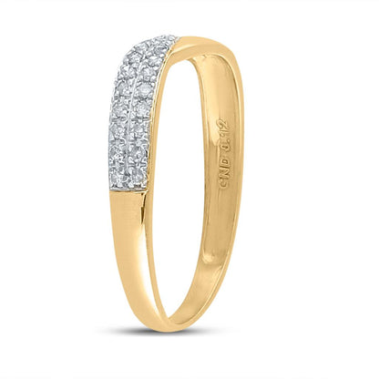 14k White Gold Round Diamond Band Ring 1/8 Cttw