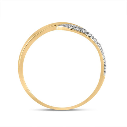 14k White Gold Round Diamond Band Ring 1/8 Cttw