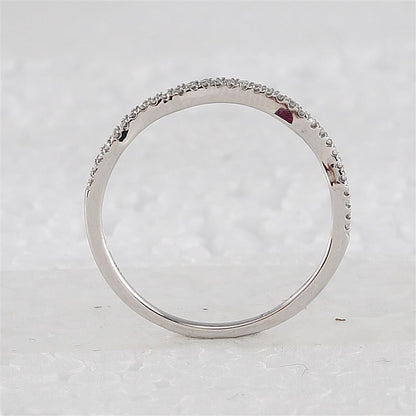 14k White Gold Round Diamond Twist Halo Bridal Wedding Ring Set 5/8 Cttw (Certified)