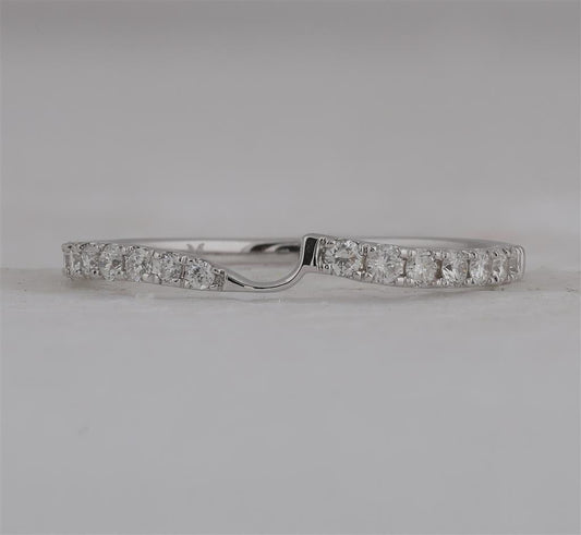 14k White Gold Round Diamond 2-stone Wedding Band 1/4 Ctw (Certified)