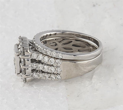 14k White Gold Round Diamond Twist Stackable Band Ring 1/12 Cttw