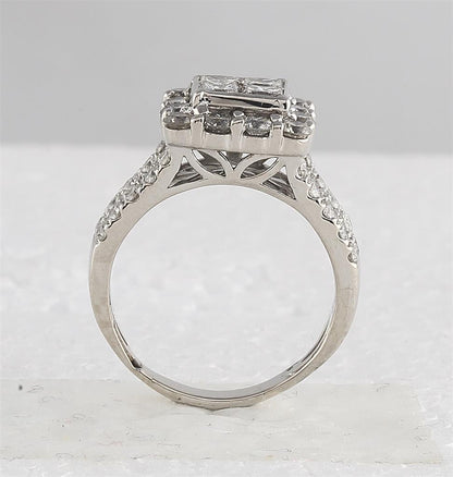 14k White Gold Round Diamond Twist Stackable Band Ring 1/12 Cttw
