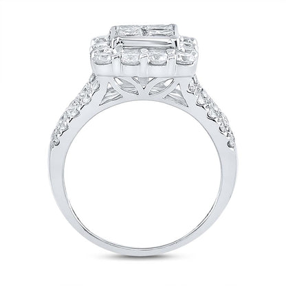 14k White Gold Round Diamond Twist Stackable Band Ring 1/12 Cttw