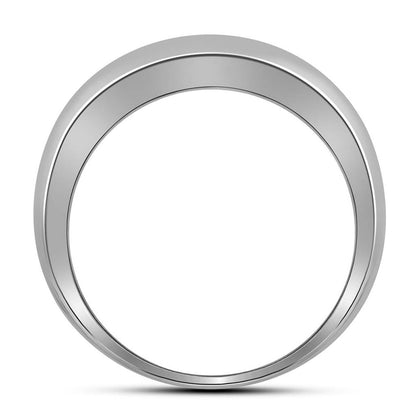 14k White Gold Round Diamond Single Row Wedding Band Ring 1 Cttw