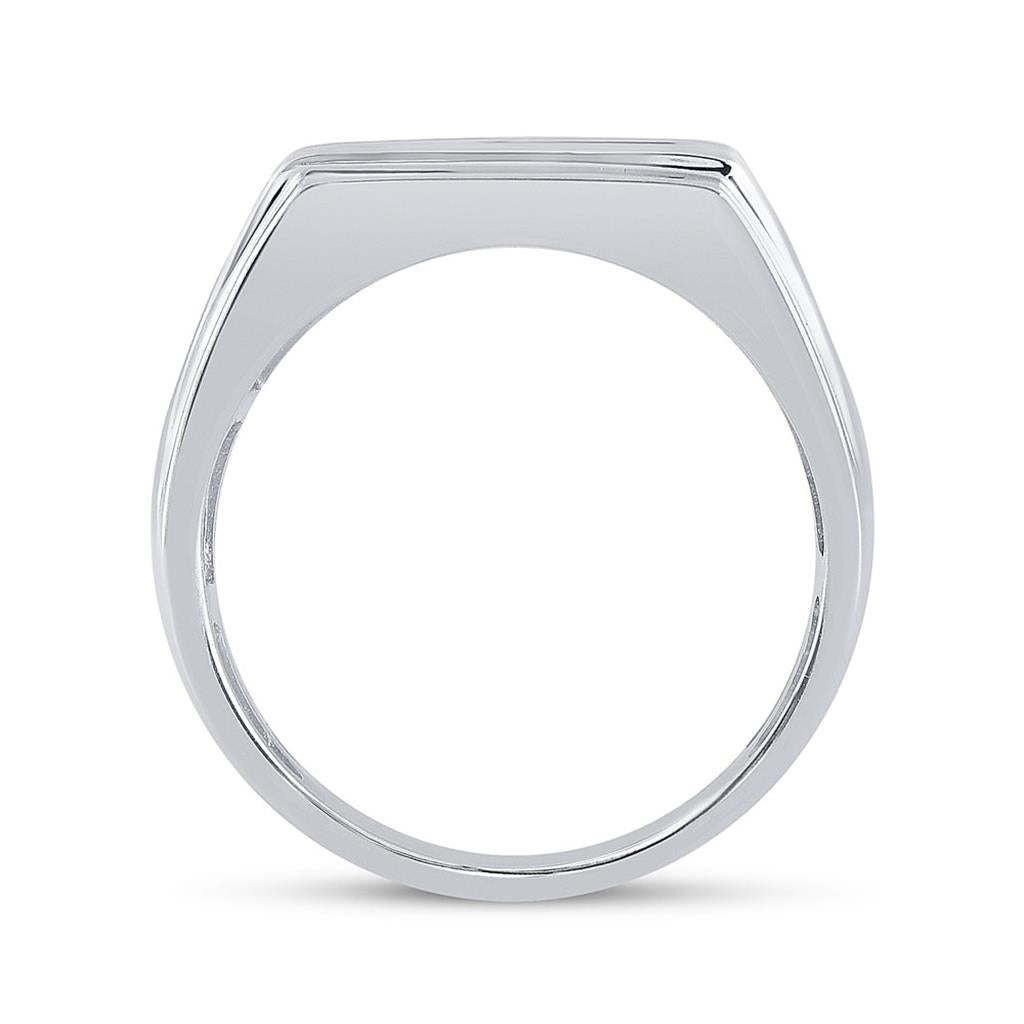 14k White Gold Round Diamond Flat Top Band Ring 1 Cttw