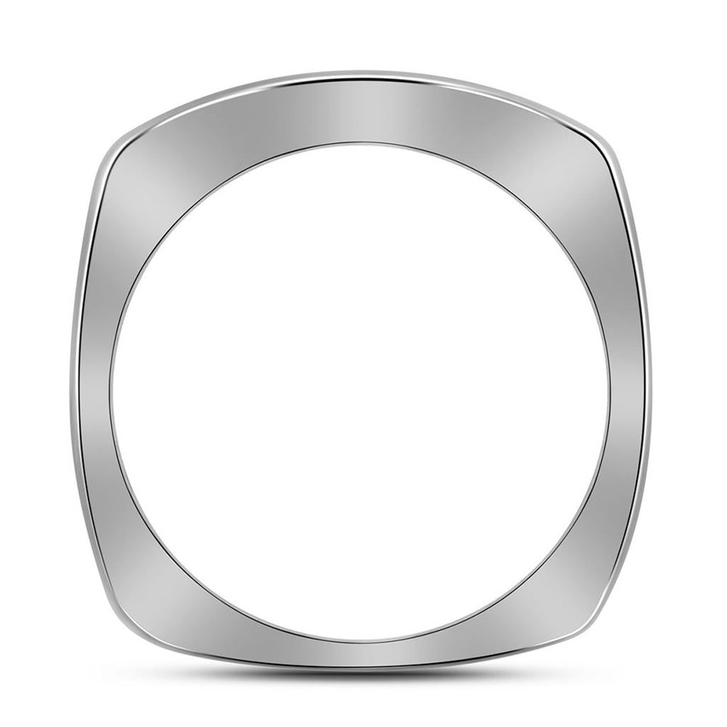 14k White Gold Round Diamond Triple Row Wedding Band 1/2 Cttw