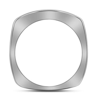 14k White Gold Round Diamond Triple Row Wedding Band 1/2 Cttw