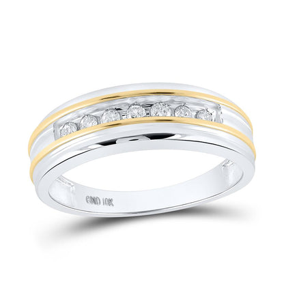 14k White Gold Round Diamond Wedding Single Row Band Ring 1/4 Cttw