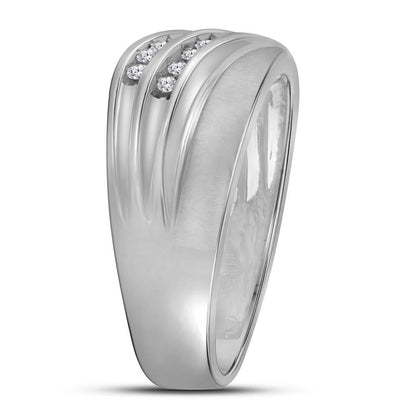 14k White Gold Round Diamond Wedding Band Ring 1/4 Cttw