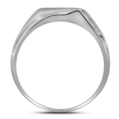 14k White Gold Round Diamond Wedding Band Ring 1/8 Cttw