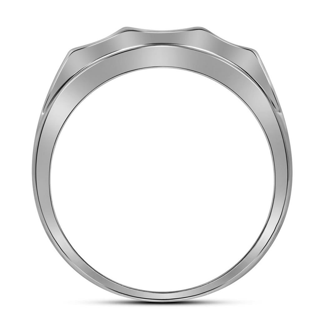 14k White Gold Round Diamond Band Ring 1/3 Cttw