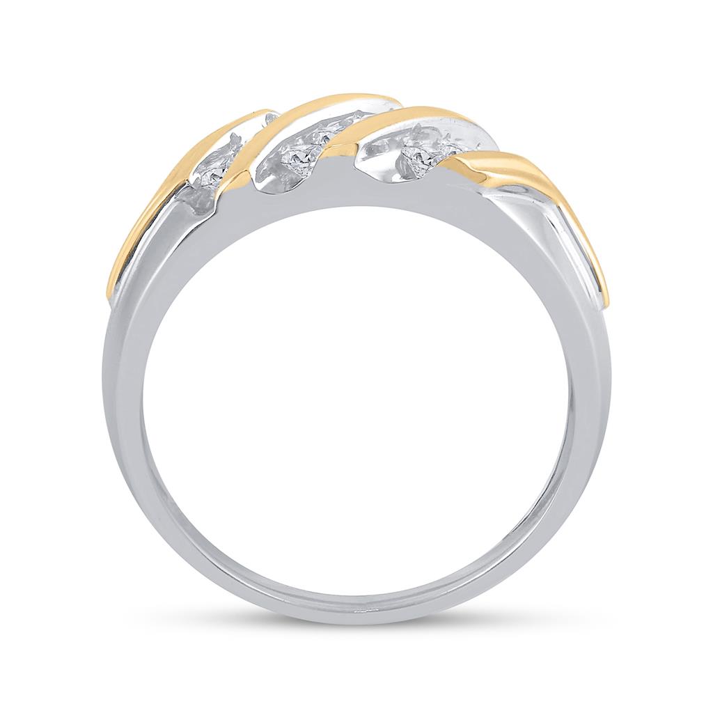 14k White Gold Round Diamond Wedding Triple Row Band Ring 1/2 Cttw
