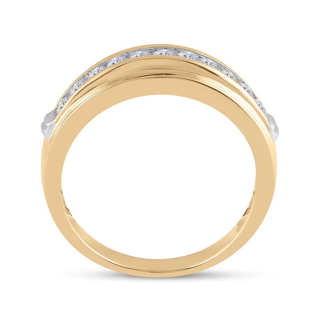 14k Yellow Gold Round Diamond Wedding Band Ring 1/2 Cttw