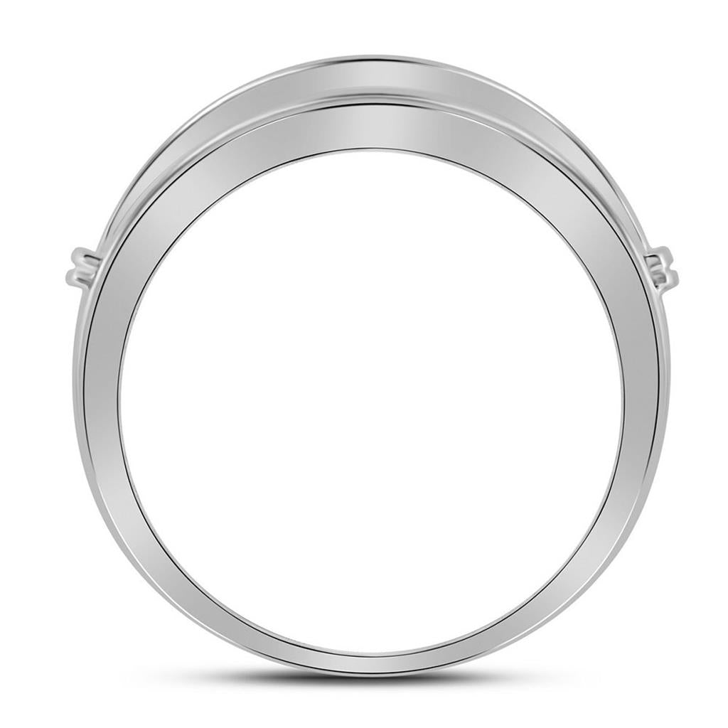 14k White Gold Round Diamond Wedding Band Ring 1/2 Cttw