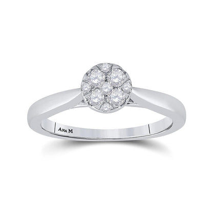 14k White Gold Diamond Bridal Engagement Ring 1/4 Cttw