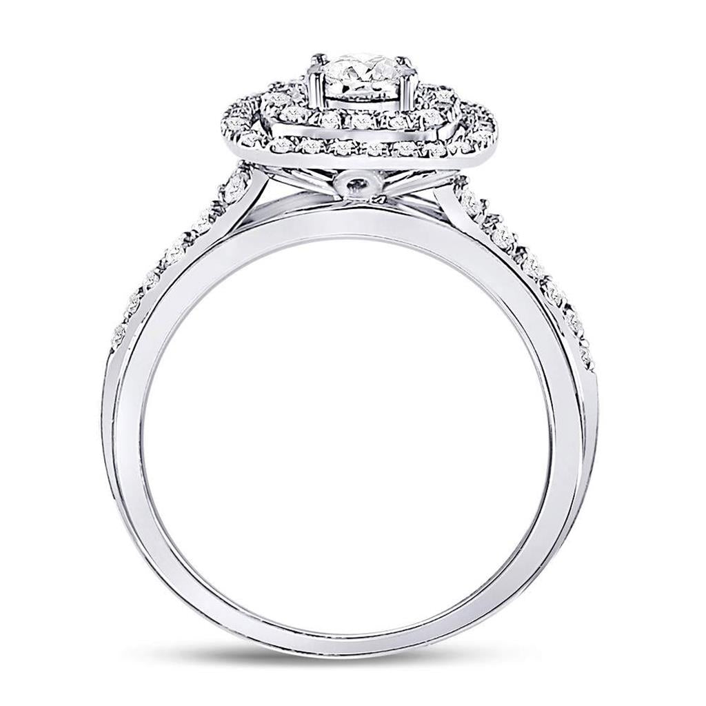 14k White Gold Round Diamond Solitaire Bridal Engagement Ring 1/2 Cttw