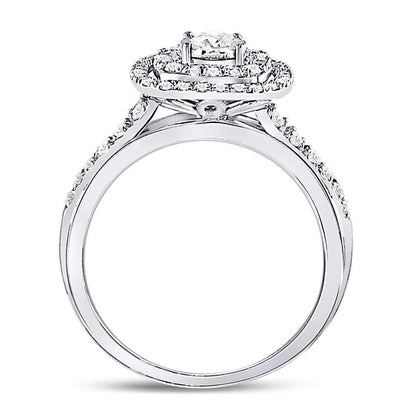 14k White Gold Round Diamond Solitaire Bridal Engagement Ring 1/2 Cttw