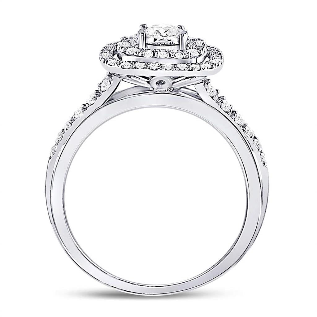 14k White Gold Round Diamond Solitaire Bridal Engagement Ring 1/2 Cttw