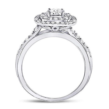 14k White Gold Round Diamond Solitaire Bridal Engagement Ring 1/2 Cttw