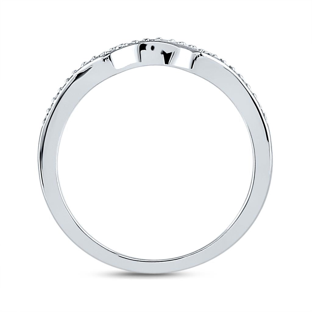14k White Gold Round Diamond Halo Bridal Wedding Ring Set 1/3 Cttw