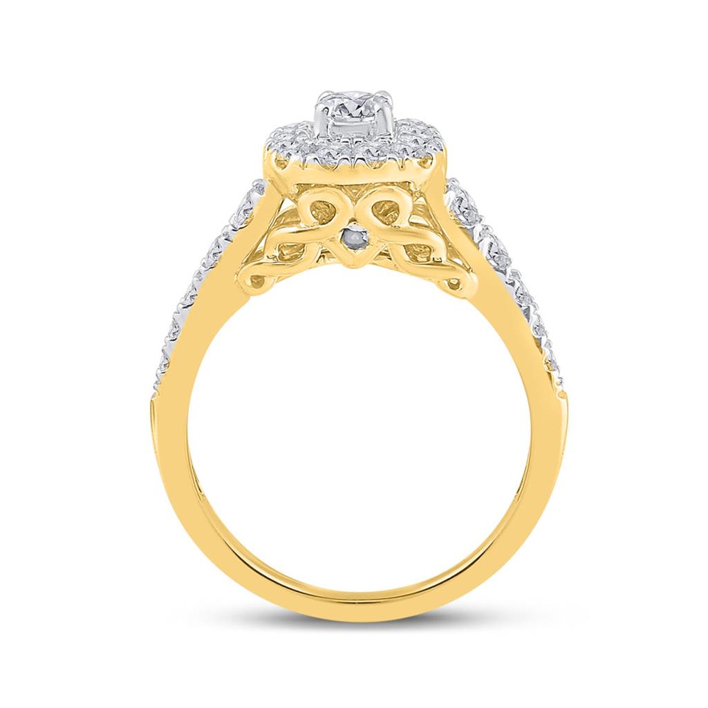 14k Yellow Gold Round Diamond Bridal Wedding Ring Set 1 Cttw (Certified)