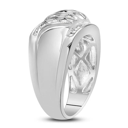 14k White Gold Round Diamond Wedding Band Ring 1 Cttw