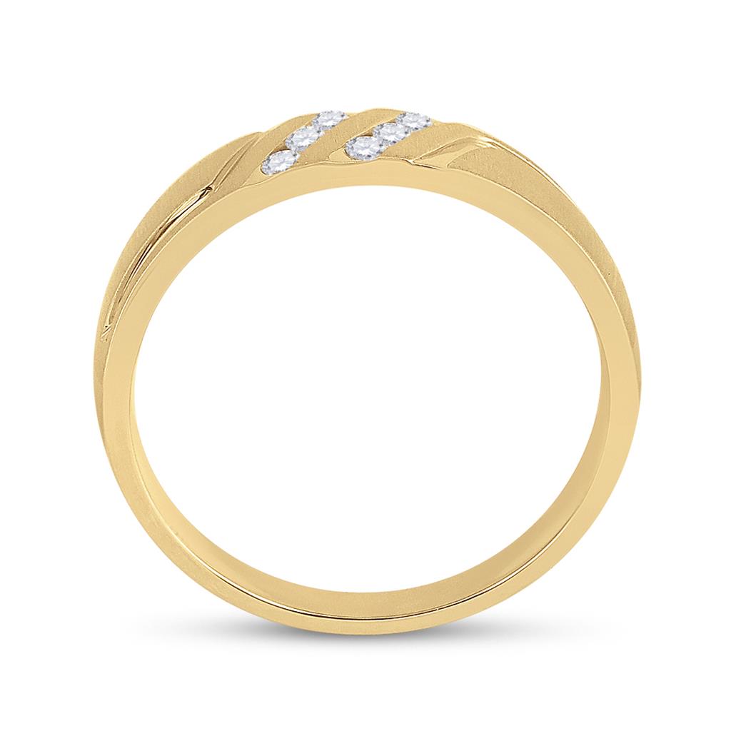 14k Yellow Gold Round Diamond Wedding Band Ring 1/6 Cttw