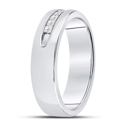 14k White Gold Princess Diamond Wedding Band Ring 1/4 Cttw