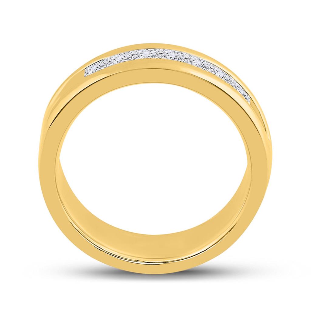14k Yellow Gold Princess Diamond Wedding Band 1 Cttw
