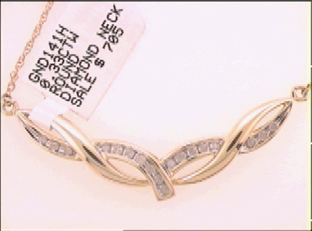 14k Yellow Gold Diamond Fashion Pendant Necklace 1/3 Cttw