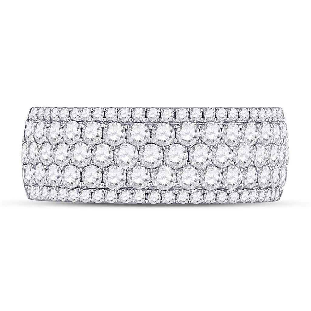 14k Yellow Gold Round Diamond Pave Fashion Band Ring 2 Cttw