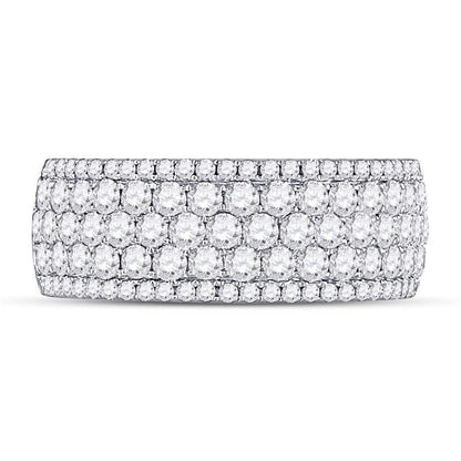 14k Yellow Gold Round Diamond Pave Fashion Band Ring 2 Cttw