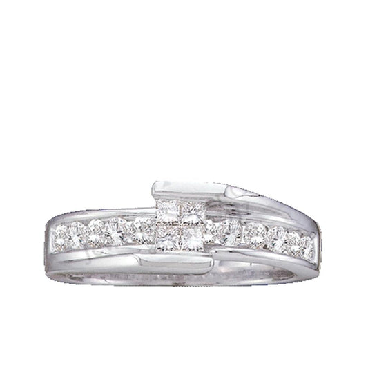 14k Yellow Gold Princess Diamond Band Ring 1/2 Cttw