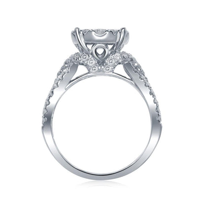 14k White Gold Princess Diamond Bridal Wedding Ring Set 2 Cttw