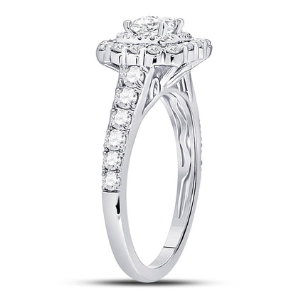 14k White Gold Princess Diamond Solitaire Bridal Engagement Ring 1-1/5 Ctw (Certified)