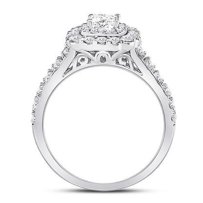 14k White Gold Princess Diamond Solitaire Bridal Engagement Ring 1-1/5 Ctw (Certified)