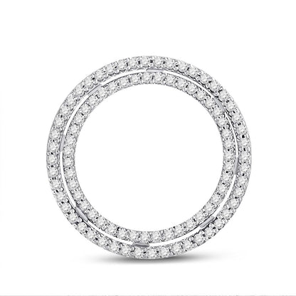 14k White Gold Round Diamond Circle Pendant 1/4 Cttw