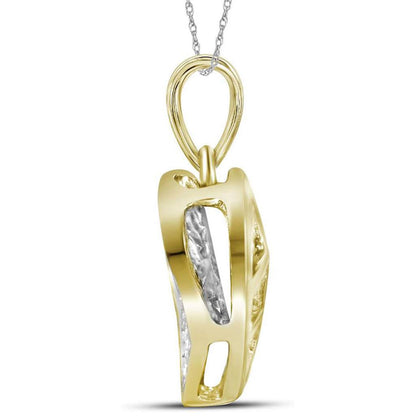 14k Yellow Gold Princess Diamond Heart Pendant 1 Cttw