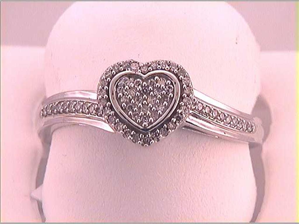 1/6CTW-Diamond GIFT HEART  BRIDAL RING