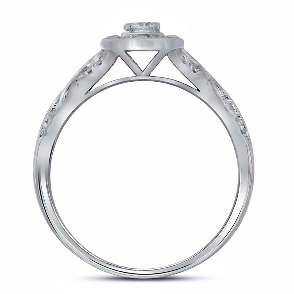 14k White Gold Round Diamond Solitaire Bridal Engagement Ring 1/2 Cttw