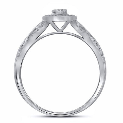14k White Gold Round Diamond Solitaire Bridal Engagement Ring 1/2 Cttw