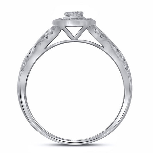 14k White Gold Round Diamond Solitaire Bridal Engagement Ring 1/2 Cttw