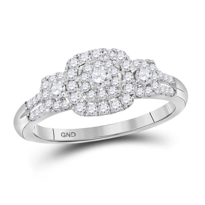 14k White Gold Diamond Bridal Engagement Ring 1/2 Cttw