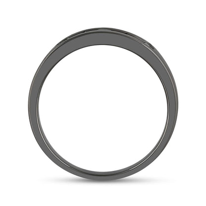 Sterling Silver Black Diamond Wedding Anniversary Band 5/8 Cttw