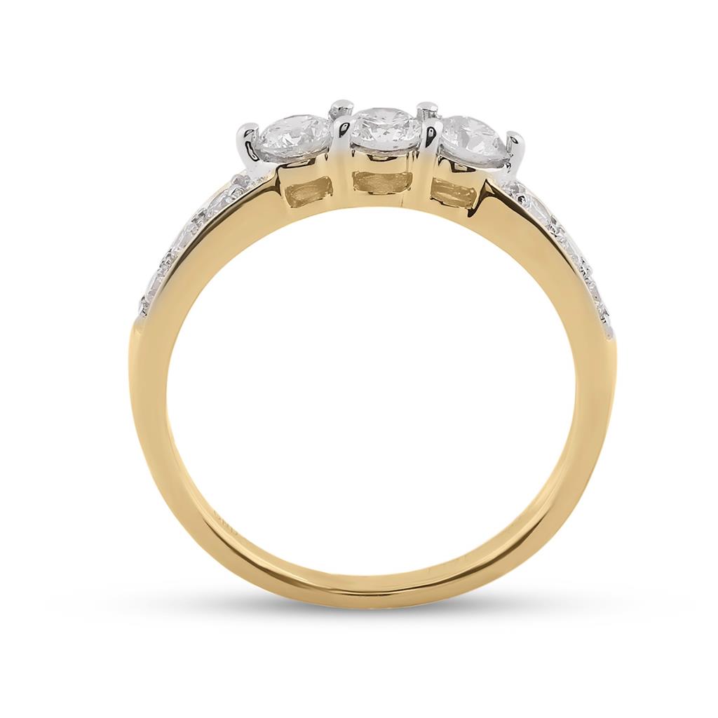 14k Yellow Gold Princess Diamond Bridal Wedding Ring Set 1-1/2 Cttw
