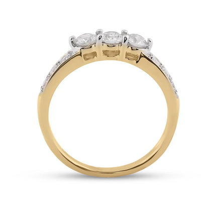 14k Yellow Gold Princess Diamond Bridal Wedding Ring Set 1-1/2 Cttw