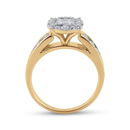 14k Yellow Gold Princess Diamond Bridal Wedding Ring Set 1-3/8 Cttw