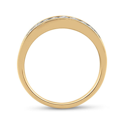 14k Yellow Gold Princess Diamond Bridal Wedding Ring Set 1-3/8 Cttw
