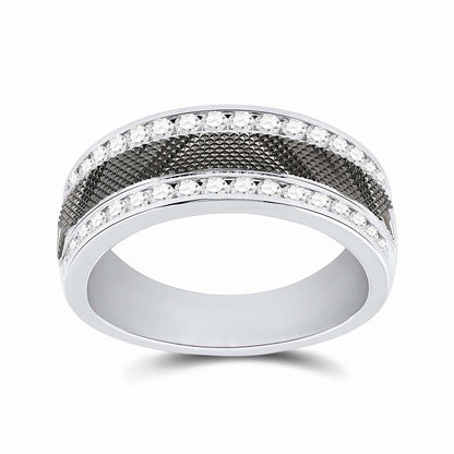 14k White Gold Round Diamond Wedding Band Ring 1/2 Cttw