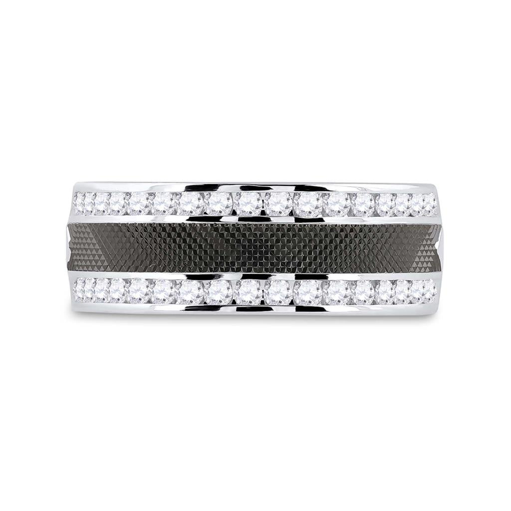14k White Gold Round Diamond Wedding Band Ring 1/2 Cttw